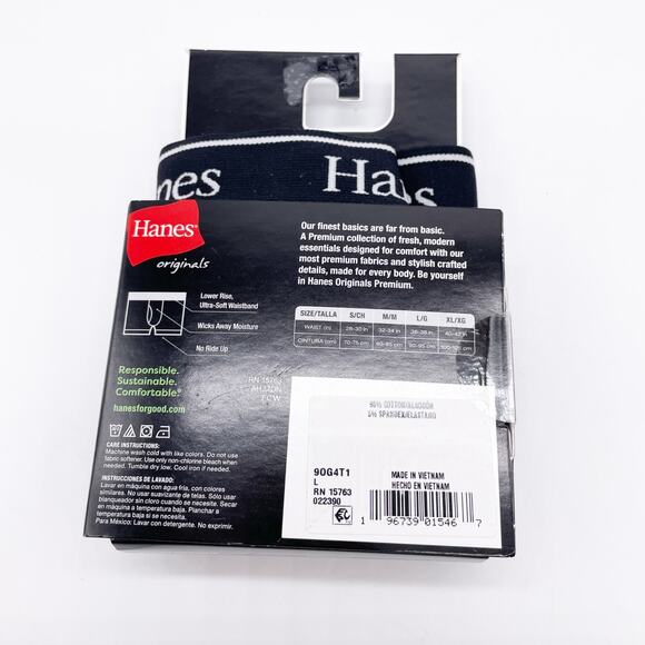 Hanes Men's Black Printed Premium Stretch Trunk Modern Fit Underwear L 36-38" - Picture 3 of 4